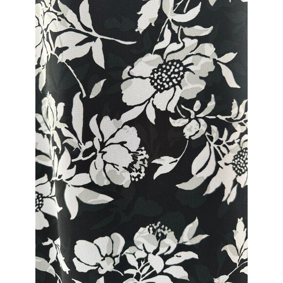 Jaclyn Smith Vintage 90s Black and White Floral Midi Slip Skirt size Large - Picture 7 of 7